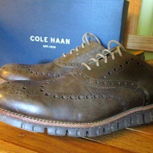 New Mens Cole Haan Pewter/Ivory Shoes Wing Tip Oxf